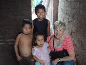 Barbara with her new sponsored child.